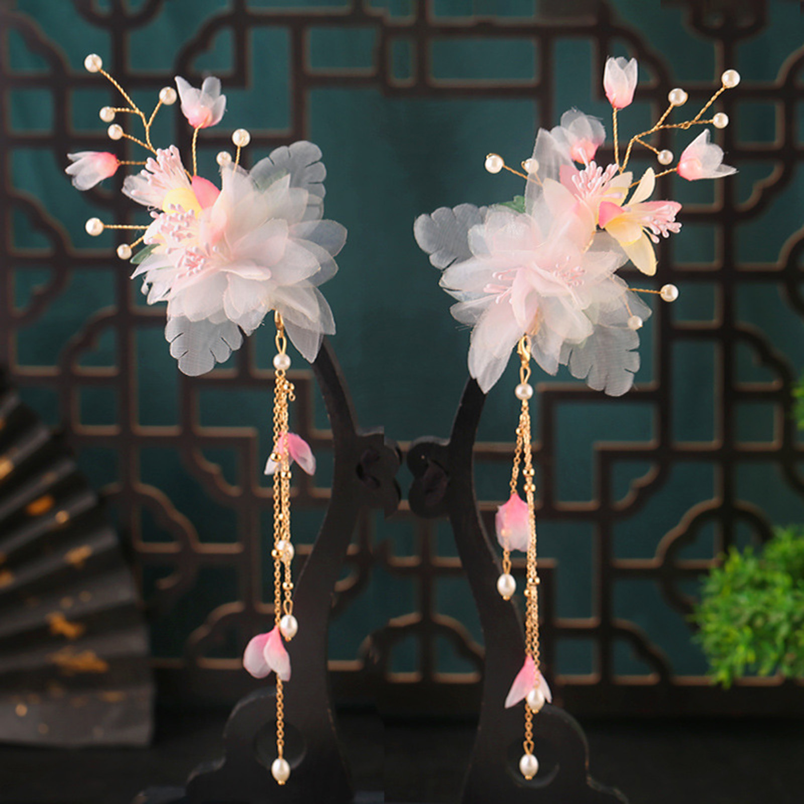 2 pezzi forcina fiore rosa fer - Hanbok Hair Pin recensione e prezzo